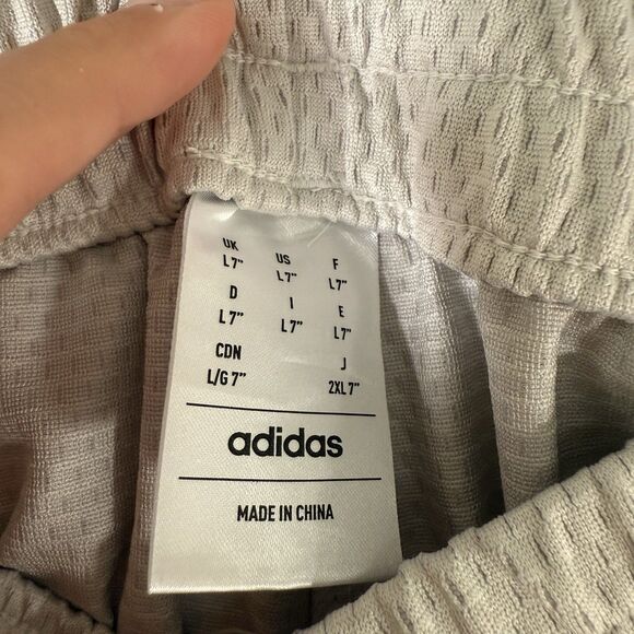 KU Jayhawks Basketball Adidas Shorts Men's Large White Mesh 7" Inseam Drawstring - Picture 5 of 9